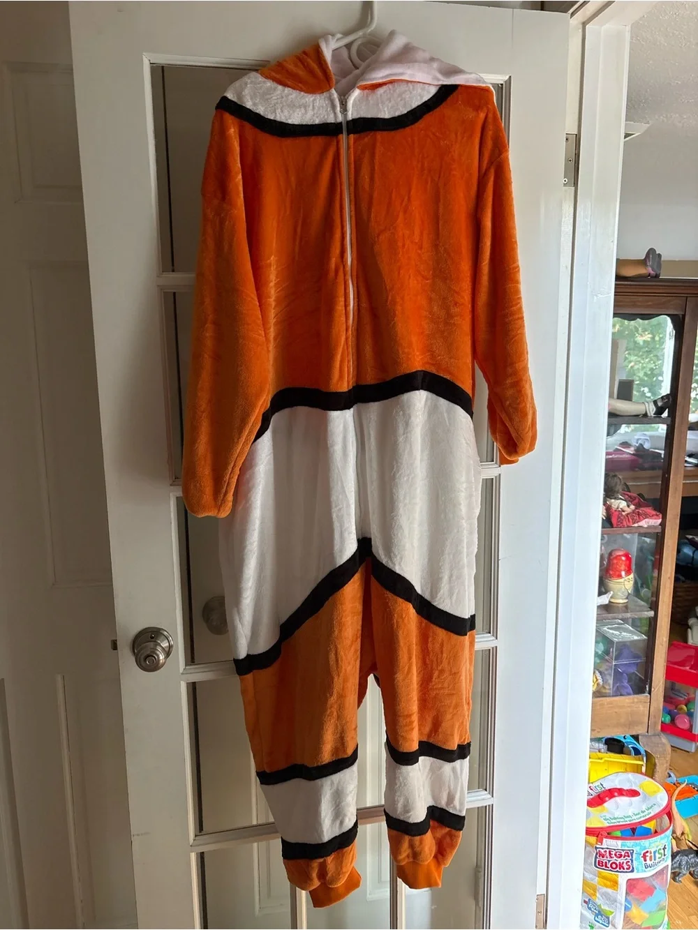 Adult Orange Nemo One-Piece Hooded Costume